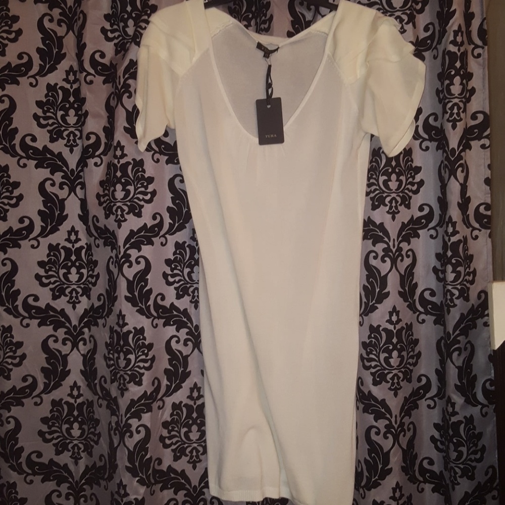 Off White Sheer Midi Dress